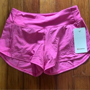 Lululemon speed up shorts 6 sonic pink NWT